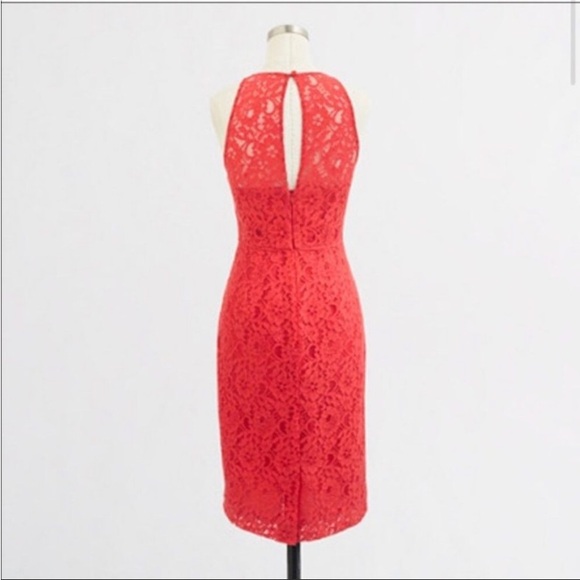 J Crew Lace Sheath Dress- Coral size 0 - Picture 12 of 12